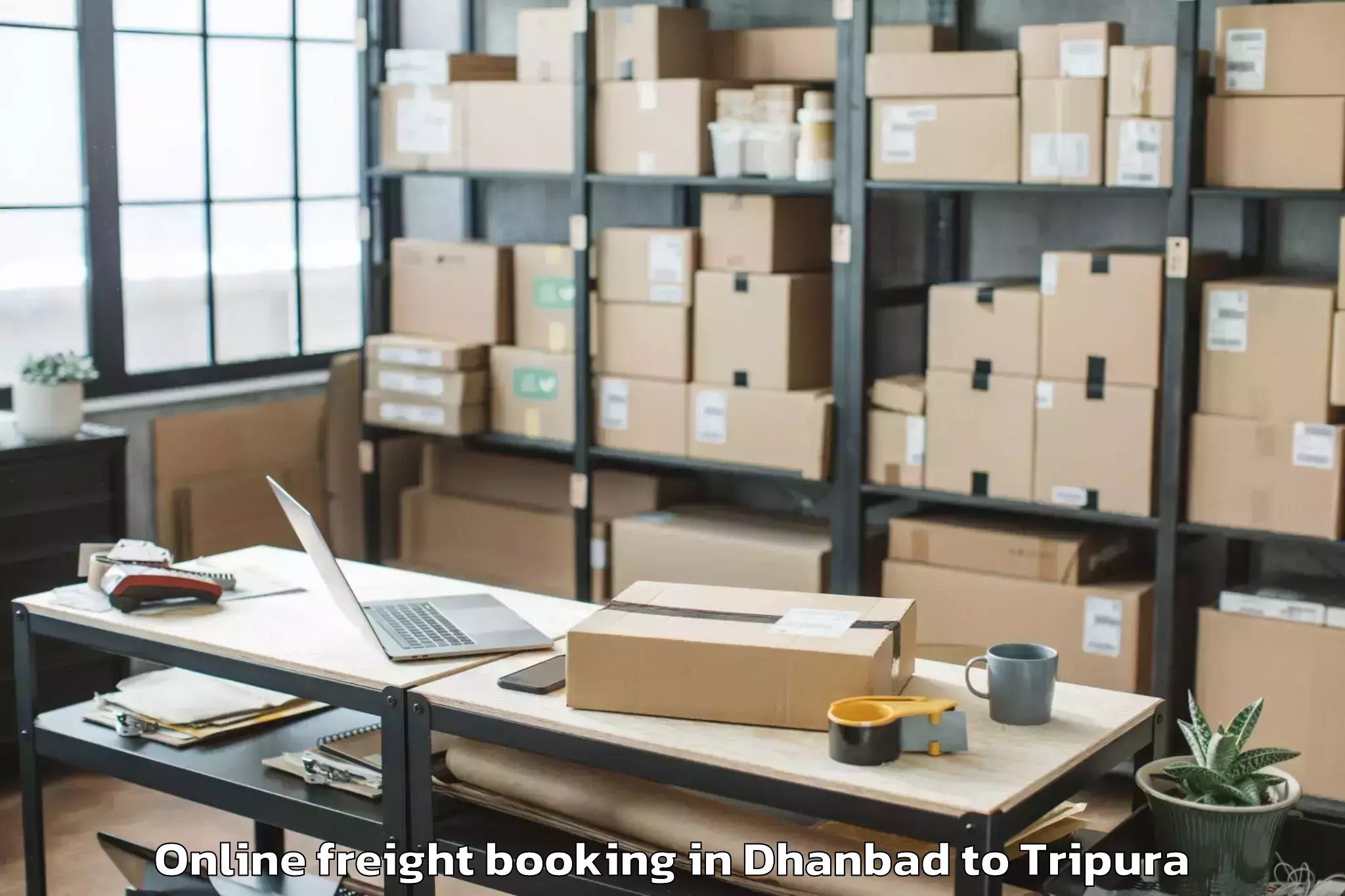 Leading Dhanbad to Agartala Airport Ixa Online Freight Booking Provider